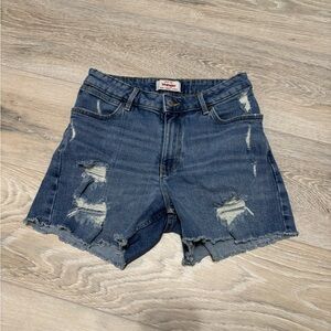Wrangler Women's High Rise Inseam Frayed Hem Jean Shorts Size 2
